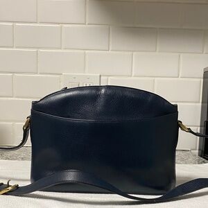 Vintage Coach Midnight Blue Leather Crossbody Bag